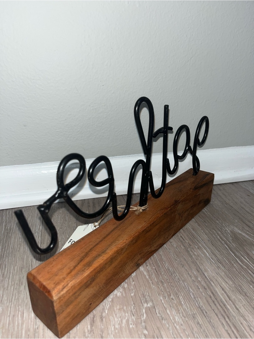 Black 'gather' Script Tabletop Sign - Picture 5 of 6